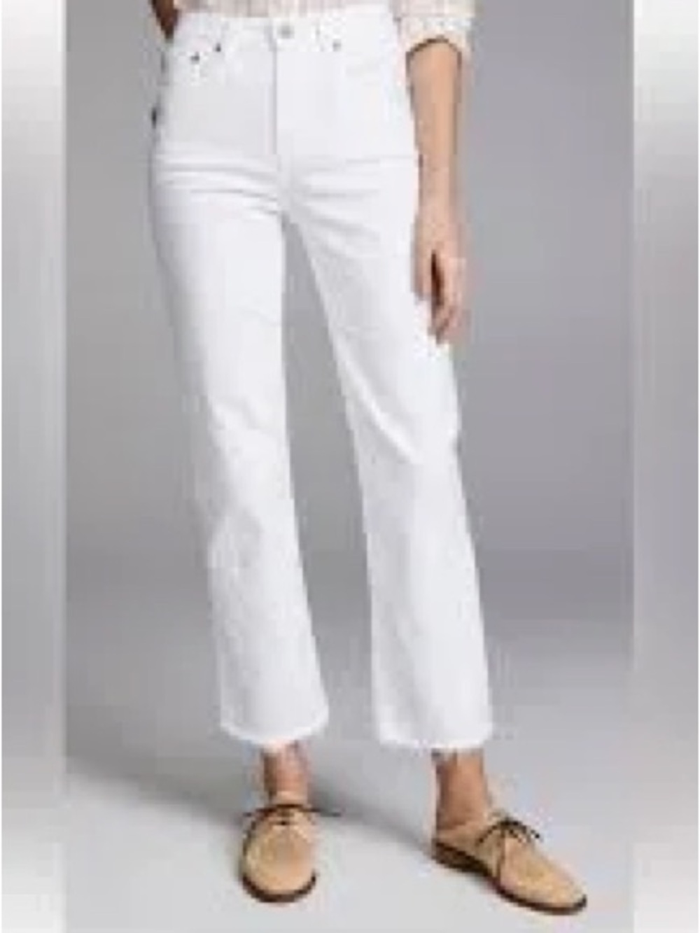 AG Jeans Adriano Goldshmied The Rhett Vintage High-Waisted Straight White 27